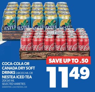 Coca-cola Or Canada Dry Soft Drinks 