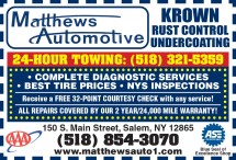Matthews Automotive for RUST CONTROL and TOWING Services