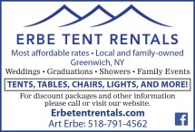 ERBE TENT RENTALS has TENTS, TABLES, CHAIRS, LIGHTS, AND MORE!